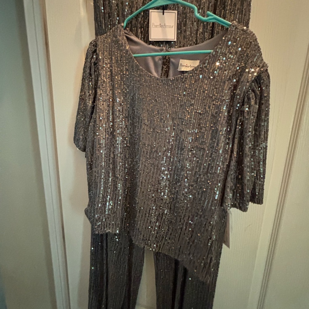 JCPenney Gunmetal Sequin Ensemble